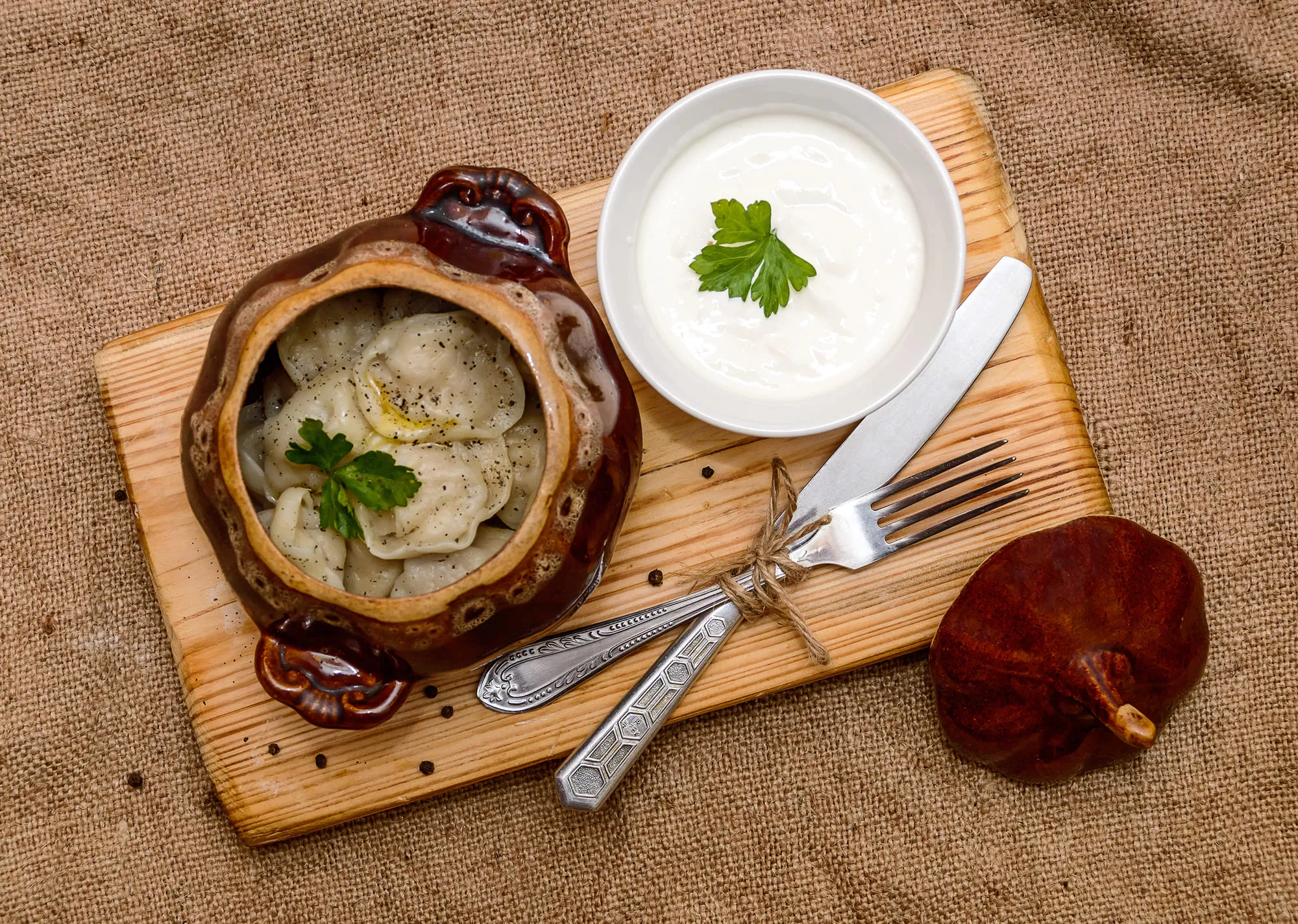Pelmeni in Clay Pots