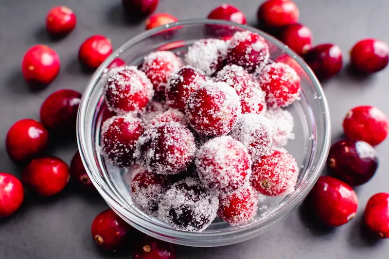 Cranberries in sugar